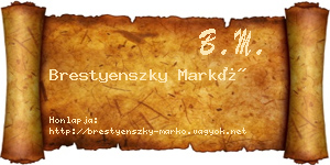 Brestyenszky Markó névjegykártya